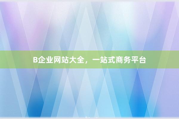 B企业网站大全，一站式商务平台